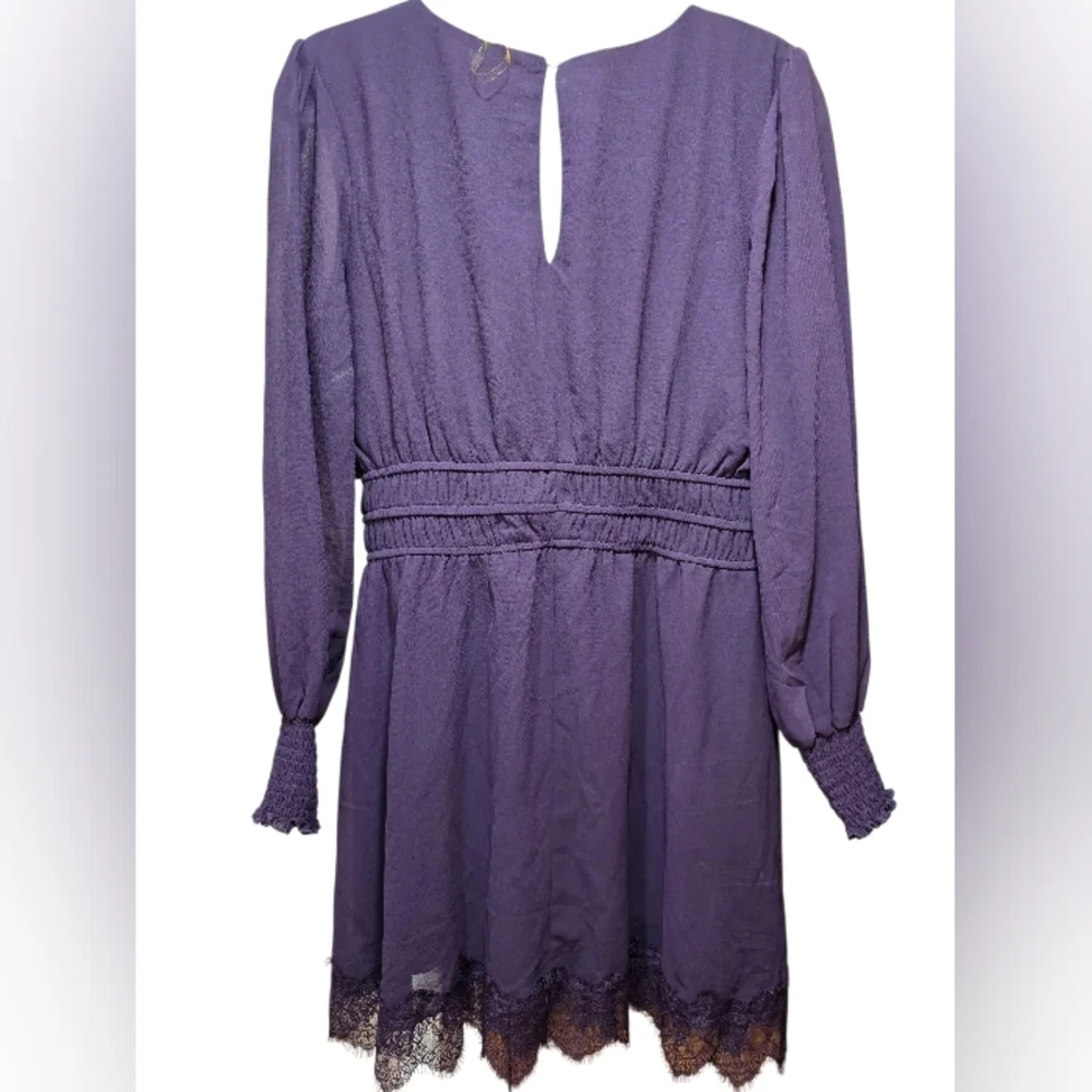 Speechless Deep Purple Long Sleeve Dress - Picture 4 of 7